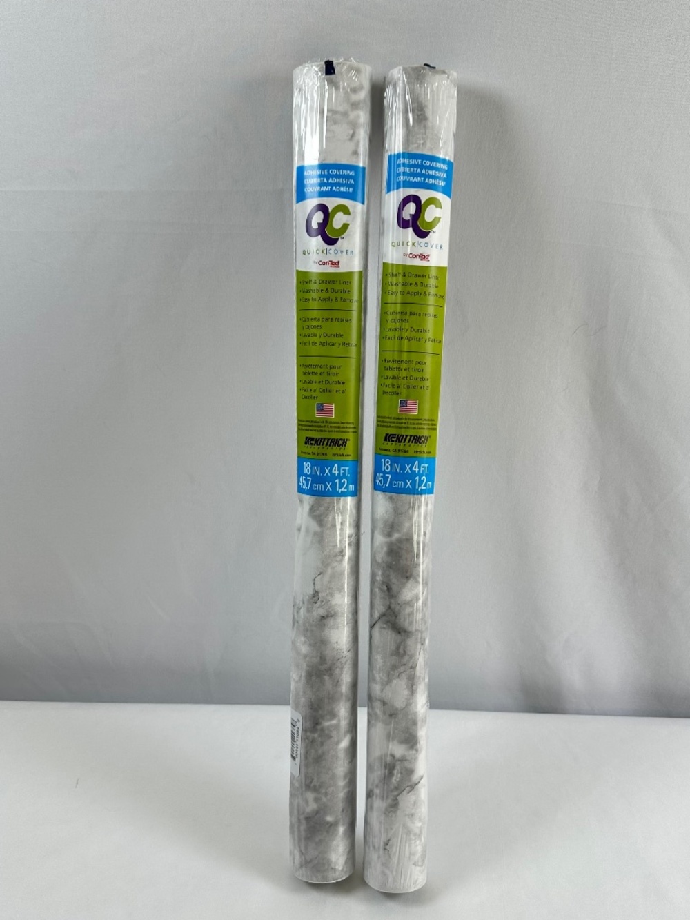 Quick Cover by ConTact- Adhesive Covering-Marble Look-18"X4 ft.-2 Roll Lot-NWT